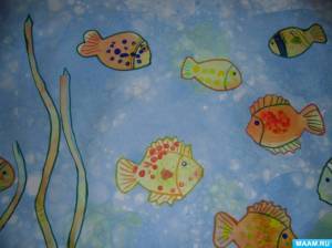 Раскраска рыбки плавают в аквариуме средняя группа #38 #482348