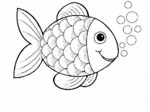 Раскраска рыбы для для детей 3 лет #1 #482389