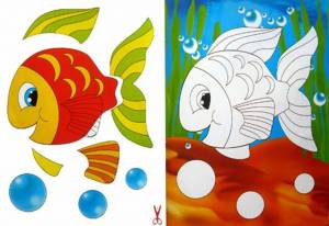 Раскраска рыбы для для детей 3 лет #15 #482403