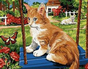 Раскраска рыжий кот по номерам #10 #482437