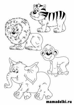 Раскраска с животными для детей от 6 до 10 лет #22 #483610