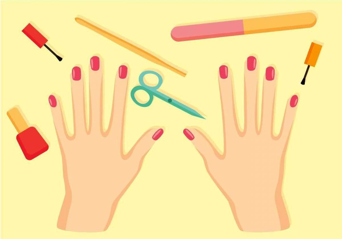 Рука с ногтями для маникюра #30