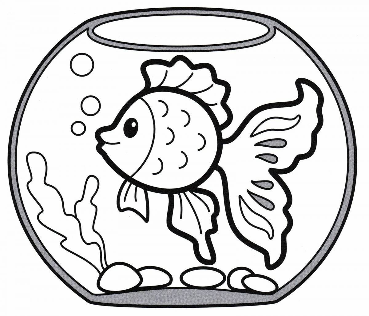 Рыбки плавают в аквариуме средняя группа #9