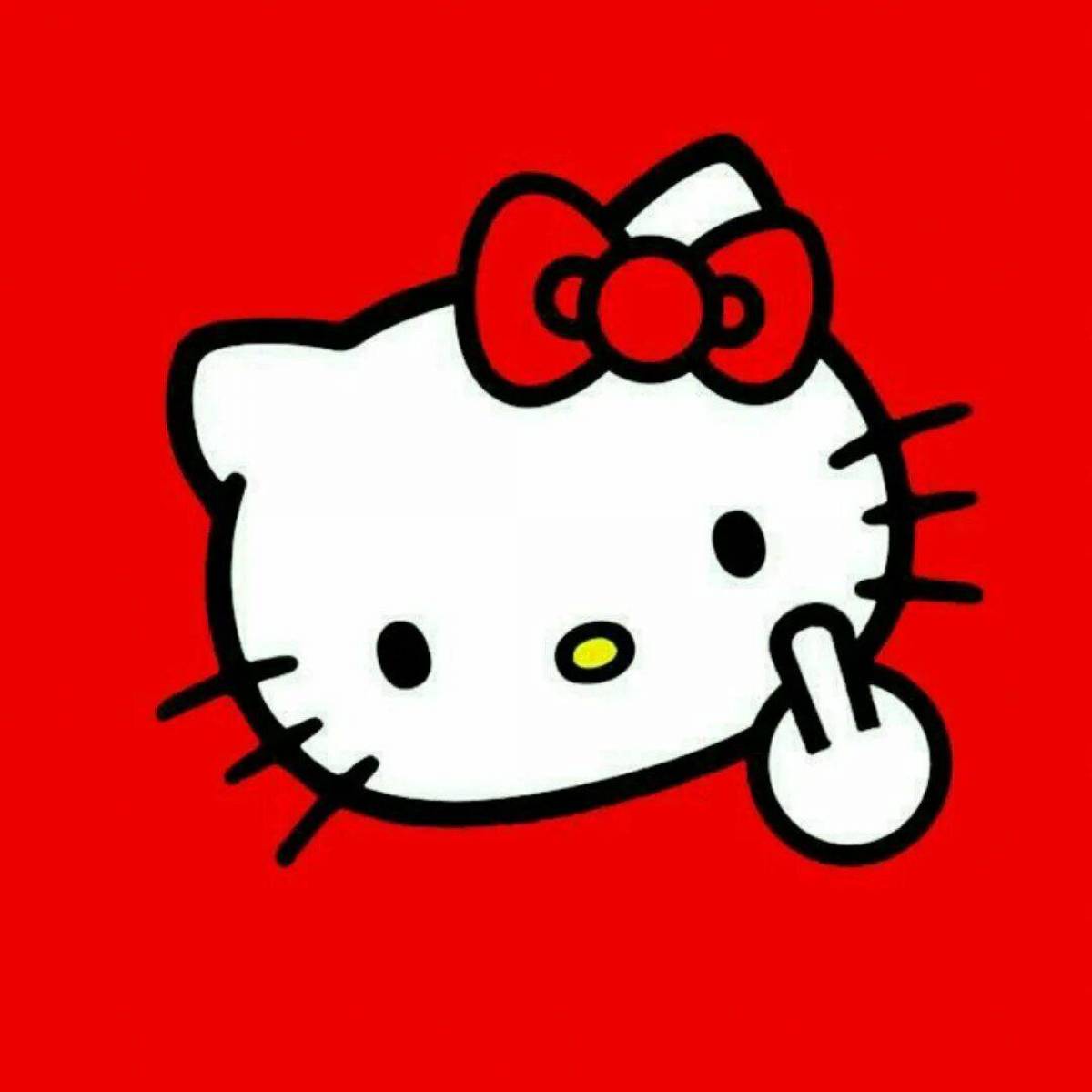 Hello kitty 1. Хелло Китти. Хеллоу Китти с факом. Хэллоу Китти Эстетика. Hello Kitty с факом.