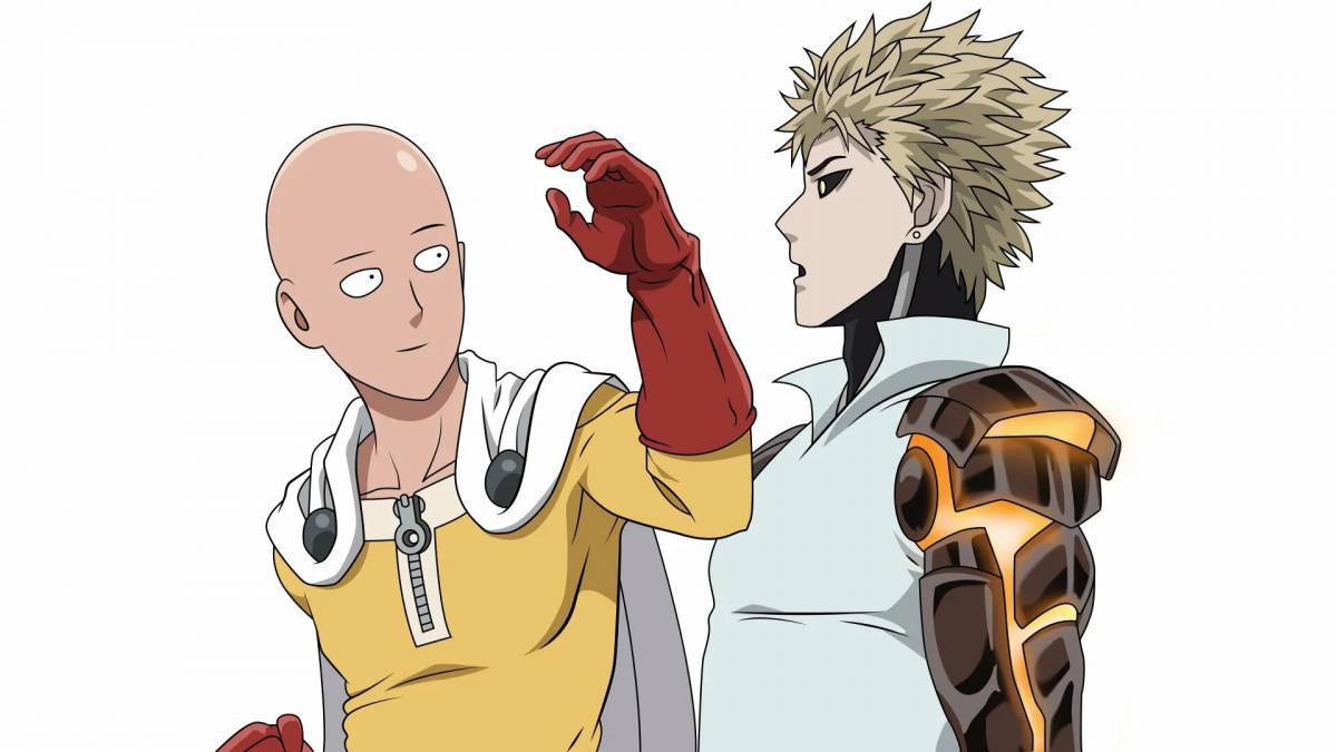 Рост сайтамы. Генос Ванпанчмен. One Punch man Генос и Сайтама.