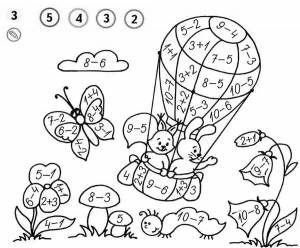 Раскраска с примерами 1 класс до 10 математика #34 #484142
