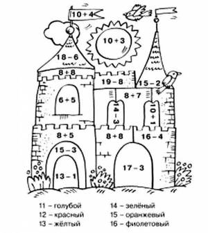 Раскраска с примерами в пределах 20 #4 #484374