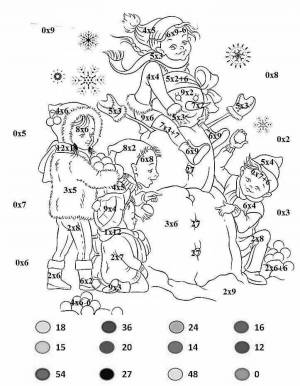 Раскраска с примерами на умножение на 2 #26 #484542