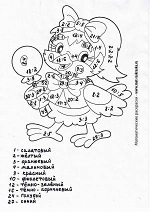 Раскраска с примерами на умножение на 2 #34 #484550