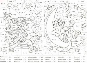 Раскраска с примерами на умножение на 2 #38 #484554