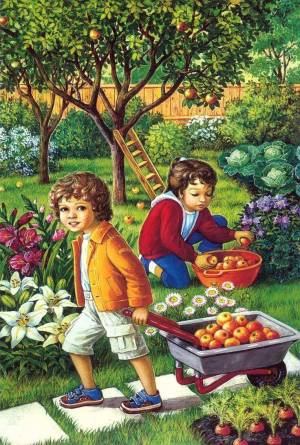 Раскраска сад для детей #30 #485281