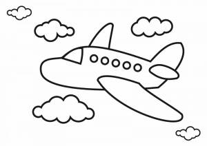 Раскраска самолет для детей 2 3 лет #1 #486073