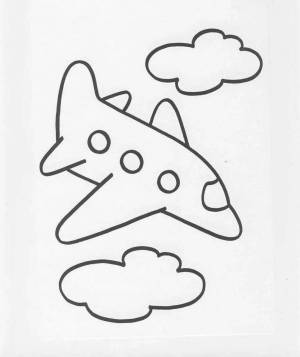 Раскраска самолет для детей 2 3 лет #35 #486107