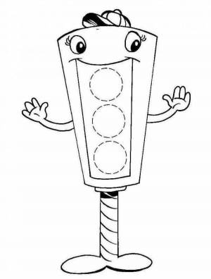 Раскраска светофор для детей 2 3 лет #5 #488319