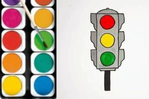 Раскраска светофор для детей 2 3 лет #6 #488320