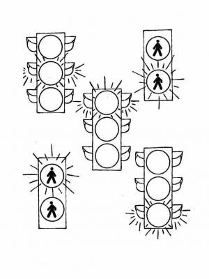 Раскраска светофор для детей 2 3 лет #29 #488343