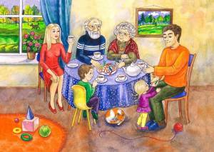 Раскраска семья для детей 3 4 лет #13 #490134