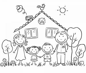 Раскраска семья для детей 6 7 лет #4 #490201