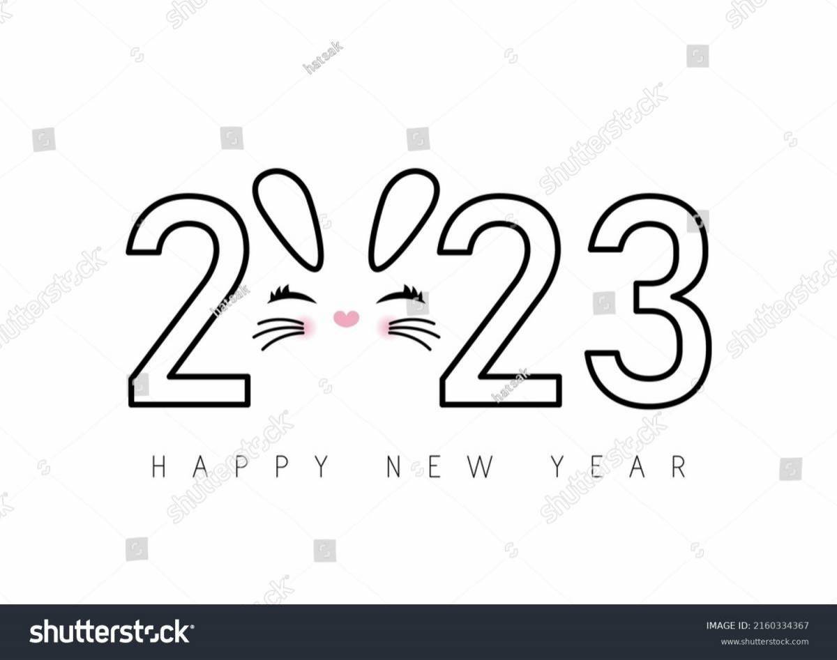 Значок 2023 год. 2023 Раскраска. 2023 Год раскраска. New year 2023 раскраска. Рисунок на новый год 2023.