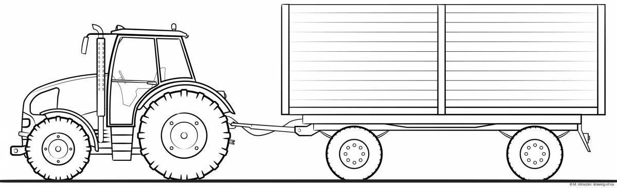 Как нарисовать прицеп трактора