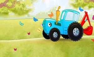 Раскраска синий трактор мультик #4 #492456