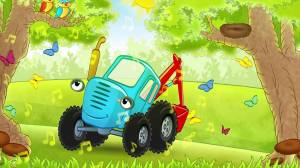 Раскраска синий трактор мультик #7 #492459