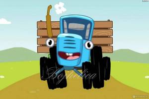Раскраска синий трактор мультик #8 #492460