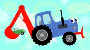 Раскраска синий трактор мультик #23 #492475