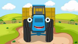 Раскраска синий трактор мультик #35 #492487