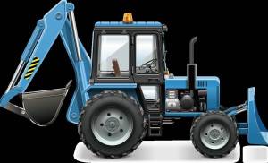 Раскраска синий трактор с ковшом #2 #492522