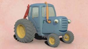 Раскраска синий трактор с ковшом #11 #492531