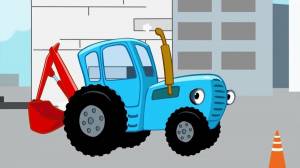 Раскраска синий трактор с ковшом #13 #492533