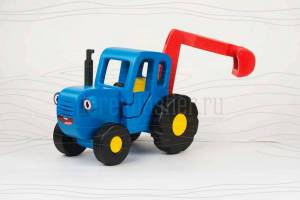 Раскраска синий трактор с ковшом #20 #492540