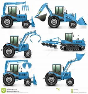 Раскраска синий трактор с ковшом #34 #492554