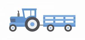 Раскраска синий трактор с прицепом #6 #492565