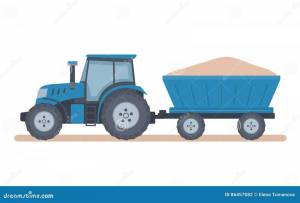 Раскраска синий трактор с прицепом #15 #492574