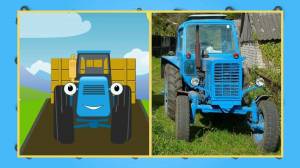 Раскраска синий трактор с прицепом #26 #492585