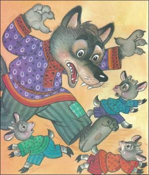Раскраска сказка волк и семеро козлят #37 #493580