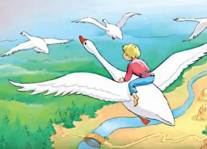 Раскраска сказка гуси лебеди #9 #493591