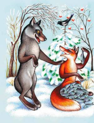 Раскраска сказка лиса и волк #6 #493723