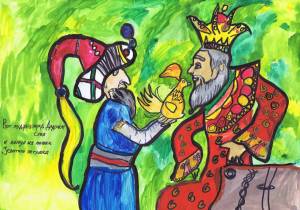 Раскраска сказка о золотом петушке пушкина #4 #493925