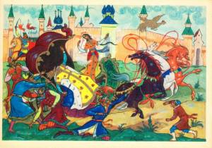 Раскраска сказка о золотом петушке пушкина #18 #493939