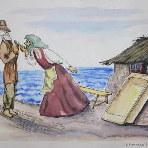 Раскраска сказка о рыбаке и рыбке для детей #31 #494097