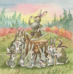 Раскраска сказка про храброго зайца длинные уши косые глаза короткий хвост #5 #494149