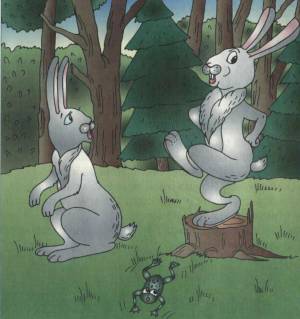 Раскраска сказка про храброго зайца длинные уши косые глаза короткий хвост #25 #494169