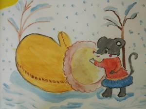 Раскраска сказка рукавичка для детей #27 #494248
