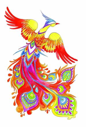 Раскраска сказочная птица #1 #494468