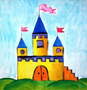 Раскраска сказочный дворец для детей подготовительной группы #2 #494813