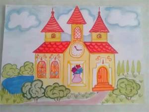 Раскраска сказочный дворец для детей подготовительной группы #34 #494845