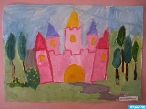 Раскраска сказочный дворец рисование в подготовительной группе #9 #494859